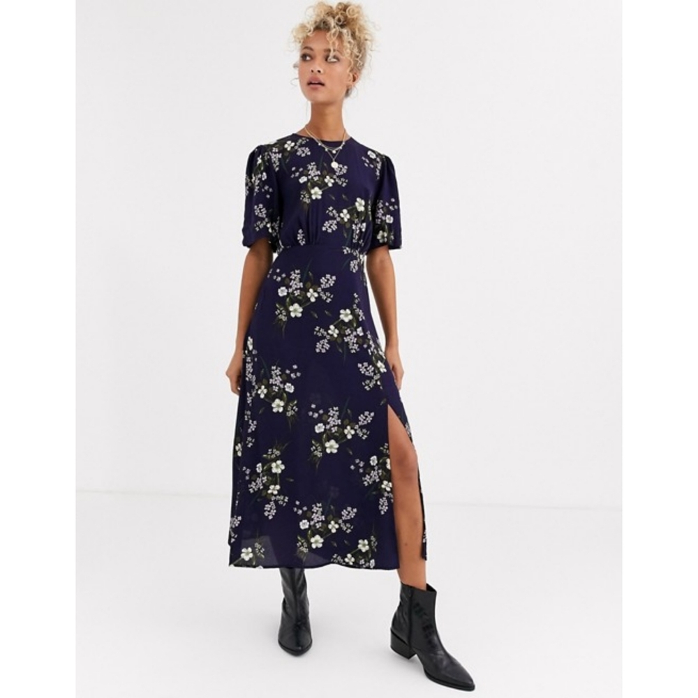 NWT New Look Split Detail Puff Sleeve Dress